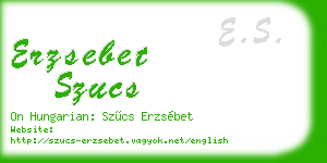 erzsebet szucs business card